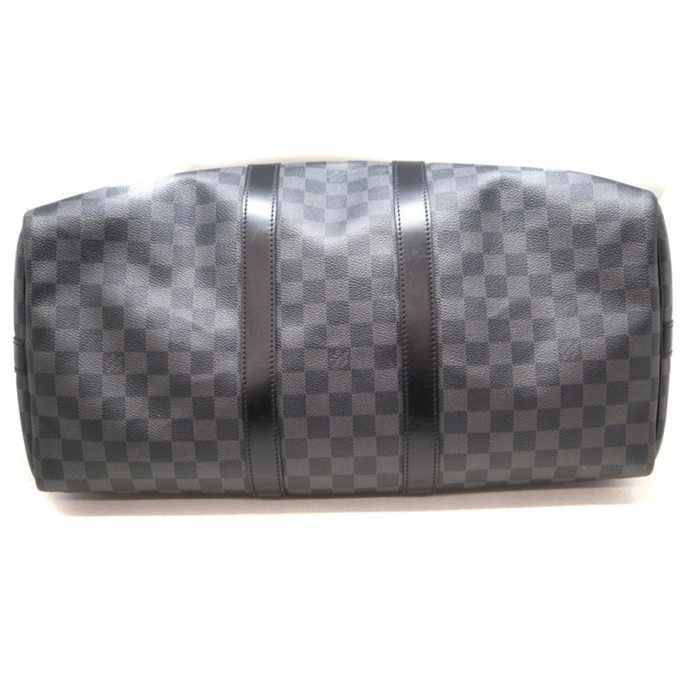 LOUIS VUITTON Keepall Bandoulire Boston Bag Travel Damier Canvas Graphite Black - Picture 5 of 10